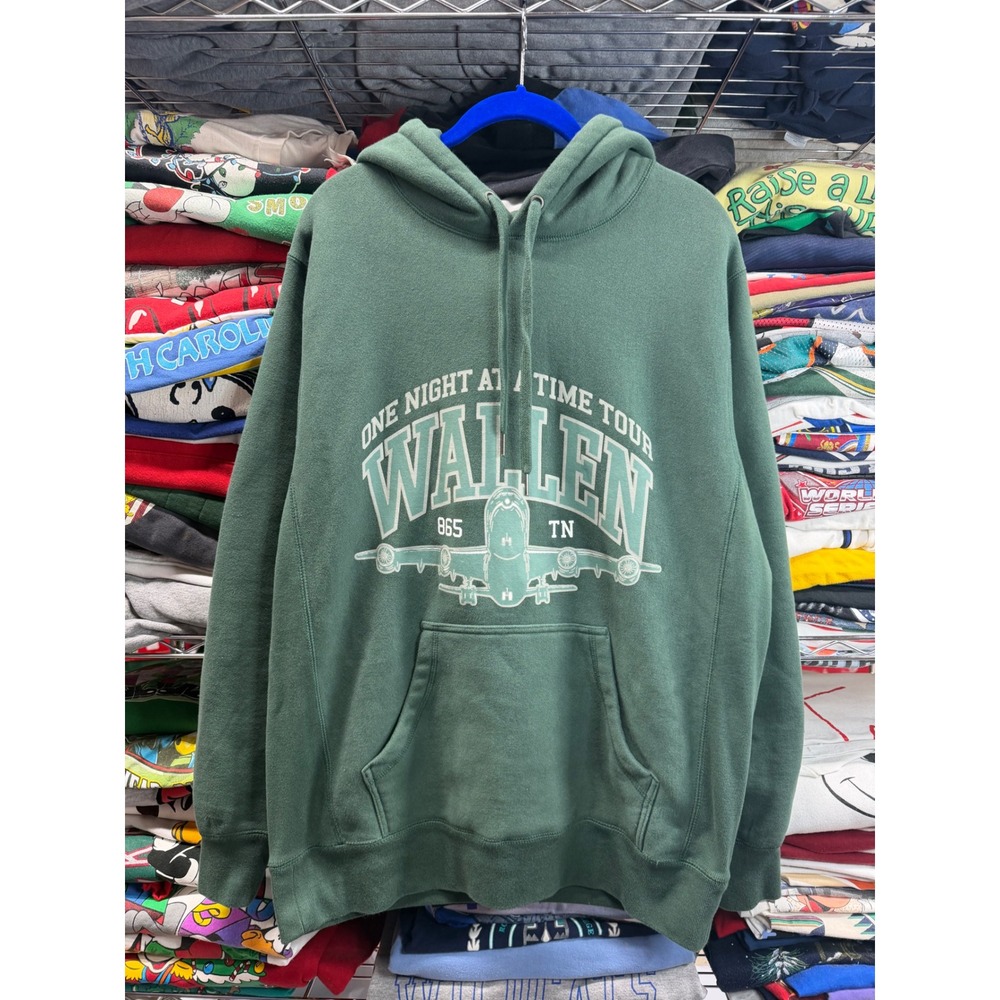 Morgan Wallen One Night At A Time Tour Hoodie Green Mens XL Concert Sweatshirt